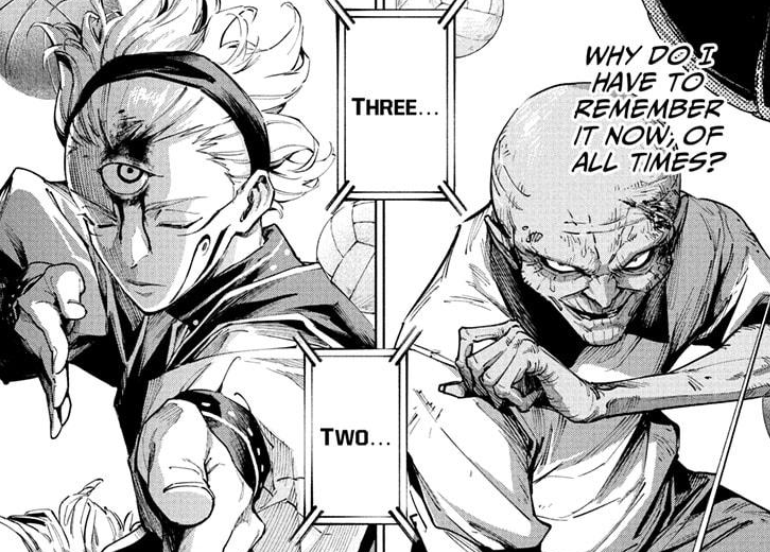 Mojuro Chapter 6 opening scene showing Masaki Takeda's initial state